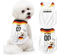 Camiseta para Perros Personalizada Maillot fútbol Personalizable Nombre número Equipo - Camiseta Perro Chaleco Motivo país Atuendo Partido 2026 para Perros y Gatos de Todos los tamaños (G-ermany)
