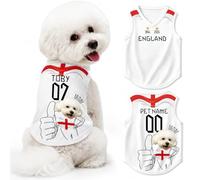 Camiseta para Perros Personalizada Maillot fútbol Personalizable Nombre número Equipo - Camiseta Perro Chaleco Motivo país Atuendo Partido 2026 para Perros y Gatos de Todos los tamaños (E-ngland)