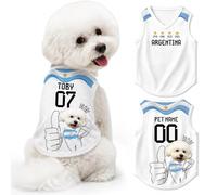 Camiseta para Perros Personalizada Maillot fútbol Personalizable Nombre número Equipo - Camiseta Perro Chaleco Motivo país Atuendo Partido 2026 para Perros y Gatos de Todos los tamaños (A-rgentina)