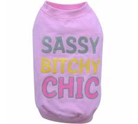 Camiseta para perros Sassy Bitchy Chic de DoggyDolly, rosa