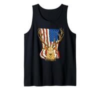 Camiseta patriótica con bandera de cabeza de ciervo - Estilo audaz para exteriores Camiseta sin Mangas