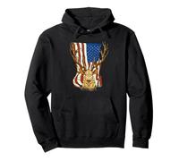Camiseta patriótica con bandera de cabeza de ciervo - Estilo audaz para exteriores Sudadera con Capucha