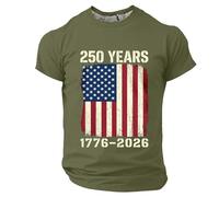 Camiseta patriótica con cuello redondo para el día a día. Ajuste cómodo, ideal para el Día de la Independencia con estampado alegre, material ligero para niños activos, versátil y combinable con