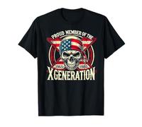Camiseta patriótica de calavera para miembro orgulloso de la generación X Camiseta