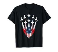 Camiseta patriótica de los aviones de combate de la bandera de Estados Unidos para amantes del 4 de julio Camiseta