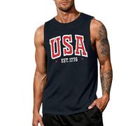 Camiseta patriótica para hombre con la bandera americana del 4 de julio, camiseta patriótica para hombre (azul marino, XXXXXXL)
