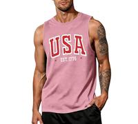 Camiseta patriótica para hombre con la bandera americana del 4 de julio, camiseta patriótica para hombre (rosa, XXXXXL)