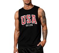 Camiseta patriótica para hombre con la bandera americana del 4 de julio, camiseta patriótica para hombre (negro, XXXXL)
