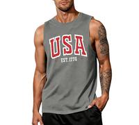 Camiseta patriótica para hombre con la bandera americana del 4 de julio, camiseta patriótica para hombre (gris, XXXXXL)