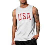 Camiseta patriótica para hombre con la bandera americana del 4 de julio, camiseta patriótica para hombre (blanco, XXXXXXL)