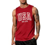 Camiseta patriótica para hombre con la bandera americana del 4 de julio, camiseta patriótica para hombre (rojo, XXXXXL)