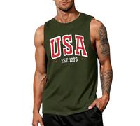 Camiseta patriótica para hombre con la bandera americana del 4 de julio, camiseta patriótica para hombre (verde militar, XXXXXXL)