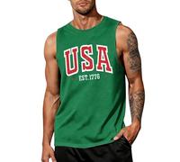 Camiseta patriótica para hombre con la bandera americana del 4 de julio, camiseta patriótica para hombre (verde, XXXXXXL)