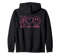 Camiseta Peace Love Happiness Face tee Smile Face Hippie Sudadera con Capucha