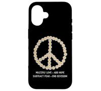 Camiseta Peace Sign Daisy Multiply Love Add Hope con mensaje positivo Carcasa para iPhone 16