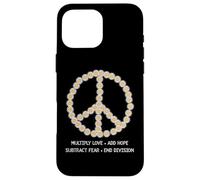 Camiseta Peace Sign Daisy Multiply Love Add Hope con mensaje positivo Carcasa para iPhone 16 Pro Max