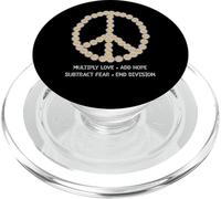 Camiseta Peace Sign Daisy Multiply Love Add Hope con mensaje positivo PopSockets PopGrip para MagSafe