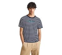 Camiseta Pepe Jeans Striped Eggo Hombre, Azul (Dulwich Blue), S