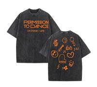 Camiseta Permission TO Dance ON Stage-Live 2025 Camisa de algodón Lavado de High Street con gráficos(D,2XL)