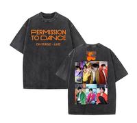 Camiseta Permission TO Dance ON Stage-Live 2025 Camisa de algodón Lavado de High Street con gráficos(H,2XL)