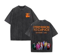 Camiseta Permission TO Dance ON Stage-Live 2025 Camisa de algodón Lavado de High Street con gráficos(C,2XL)