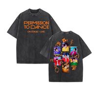 Camiseta Permission TO Dance ON Stage-Live 2025 Camisa de algodón Lavado de High Street con gráficos(E,2XL)