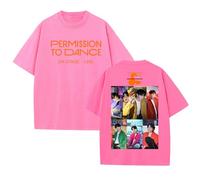 Camiseta Permission TO Dance ON Stage-Live 2025 Camiseta Estampada de algodón de High Street(A-Pink,2XL)