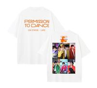 Camiseta Permission TO Dance ON Stage-Live 2025 Camiseta Estampada de algodón de High Street(A-White,2XL)