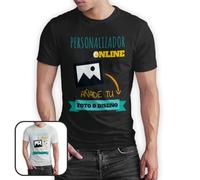 Camiseta Personalizable con tu Foto y/o Textos A Todo Color | Unisex | Manga Corta 100% algodón | Impresión DTG o DTF · Diseña tu Camiseta Personalizada Hombre y Mujer (M, Negro)
