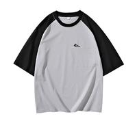 Camiseta Personalizada - Camiseta de Manga Corta Ancha y Moderna con Bloques de Color para Hombre Camiseta para Personas con sobrepeso (Light Gray 7XL)