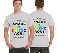 Camiseta Personalizada con Foto, Logo o Texto. Diseña tu Camiseta con impresión Delante, detrás o Mangas. para Hombre y Mujer. Regalo Ideal para cumpleaños, Pareja y Familia.
