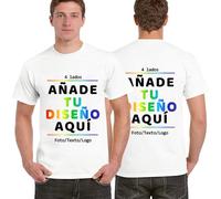 Camiseta Personalizada con Foto, Logo o Texto. Diseña tu Camiseta con impresión Delante, detrás o Mangas. para Hombre y Mujer. Regalo Ideal para cumpleaños, Pareja y Familia.