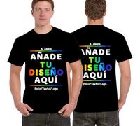 Camiseta Personalizada con Foto, Logo o Texto. Diseña tu Camiseta con impresión Delante, detrás o Mangas. para Hombre y Mujer. Regalo Ideal para cumpleaños, Pareja y Familia.