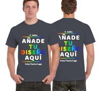 Camiseta Personalizada con Foto, Logo o Texto. Diseña tu Camiseta con impresión Delante, detrás o Mangas. para Hombre y Mujer. Regalo Ideal para cumpleaños, Pareja y Familia.