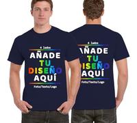 Camiseta Personalizada con Foto, Logo o Texto. Diseña tu Camiseta con impresión Delante, detrás o Mangas. para Hombre y Mujer. Regalo Ideal para cumpleaños, Pareja y Familia.