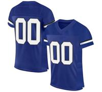 Camiseta personalizada de fútbol americano con impresión/bordado con nombre y número, camiseta de práctica en blanco, camiseta para hip hop y fiesta para hombres, mujeres y niños, azul claro, S