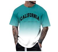 Camiseta personalizada de moda para hombre, impresión 3D digital, impresión de la ciudad, impresión de la ciudad, camiseta cómoda de manga corta con gradiente suave para colgar chaquetas diseño, Verde