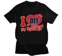 Camiseta Personalizada DIY con Estampado I Love My Boyfriend/Girlfriend Camisetas con Imagen Personalizada Hombres Mujeres Ropa De Calle Regalo para Parejas del Día De San Valentín Color8,XS