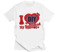 Camiseta Personalizada DIY con Estampado I Love My Boyfriend/Girlfriend Camisetas con Imagen Personalizada Hombres Mujeres Ropa De Calle Regalo para Parejas del Día De San Valentín Color7,L