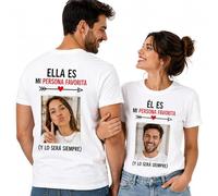Camiseta Personalizada Foto Texto para Hombre y Mujer Camisetas Personalizadas 100% Algodón | Diseña Tu Propia Camiseta Doble Cara para Regalo, Cumpleaños, Empresa, Despedida (Blanco)
