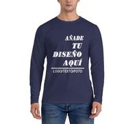 Camiseta Personalizada Hombre Manga Larga, Diseña tu Logo, Foto o Texto, Camisetas Personalizado para Hombre y Mujer, añade tu Imagen,Camisa para Trabajo, Gimnasio o Deportes