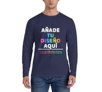 Camiseta Personalizada Manga Larga Hombre, Imprime Cualquier Foto de diseño/Texto/Logo, Camisetas Personalizado para Hombre y Mujer, añade tu Imagen Divertida. Camisetas para Parejas