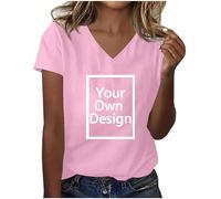 Camiseta Personalizada Mujer Personalizar Camisa Delante y Detras - Regalos Personalizados Tus Fotos y Textos A Todo Fiesta Manga Corta Tops Algodón Uniformes Sociedades Regalos Personalizados