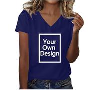 Camiseta Personalizada Mujer Personalizar Camisa Delante y Detras - Regalos Personalizados Tus Fotos y Textos A Todo Fiesta Manga Corta Tops Algodón Uniformes Sociedades Regalos Personalizados