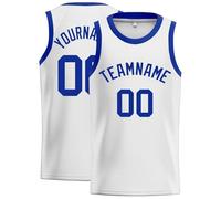 Camiseta Personalizada Niño, Camiseta Baloncesto Hombre, con tu Nombre Número Equipo Blanco
