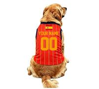 Camiseta Personalizada para Perros, Copa Mundial de Fútbol 2026 España, Camiseta Personalizada con Nombre y Número a tu Gusto. Regalo Ideal para Perros Pequeños, Medianos y Grandes (5XL)