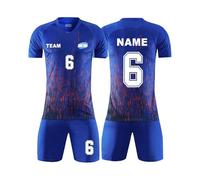 Camiseta Personalizadas para Niños y Adultos, Personalizar Camiseta y Pantalón, Espinilleras y Calcetines con Nombre Número Logotipo, Camisetas Futbol para Casa/Fuera Regalos de Fútbol