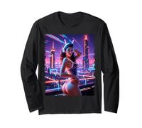 Camiseta Pinup Girl para Hombre - Retrofuturismo Pin up Girl #1 Manga Larga