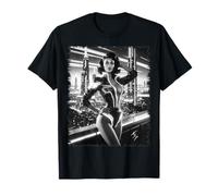 Camiseta Pinup Girl para Hombre - Retrofuturismo Pin up Girl #2 BW Camiseta