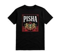 Camiseta PISHA Carnaval de Cádiz, Diseño Divertido con Leones y Escudo, Negro, Tallas S a 3XL (FR/ES, Letras, M, Regular, Regular)